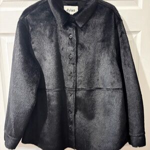 Dylan Sleek Black Teddy Jacket/ shirt style SZ M